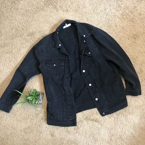 Honey Punch Jackets & Coats - Black distressed jean denium jacket Honey Punch Jackets & Coats - Black distressed jean denium jacket